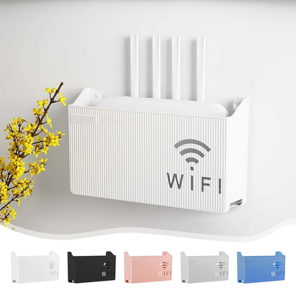 CQCYD under $5 WiFi Router Storage Box,Creative Multi-Function Router Storage Box,No Punching Wall Hanging Router Hider Box for Home Office Use