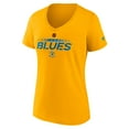 thumbnail image 2 of Women's Fanatics  Gold St. Louis Blues Special Edition V-Neck T-Shirt, 2 of 3