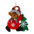 thumbnail image 5 of Mosey Christmas Snowman Bear Claus Santa Shape Scene Pendant Christmas Tree Non-woven Fabric Hanging Ornament, 5 of 8