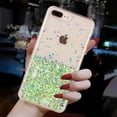 thumbnail image 5 of Case for iPhone 8 Plus / iPhone 7 Plus, Luminous Fashionable Trendy Shiny Glitter Phone Cover, Gradient Non-Yellowing Shockproof with Glamorous Shimmering Protection Case, Green, 5 of 6
