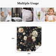 thumbnail image 4 of Vintage Black Floral Cloth Napkins, Spring Seasonal Botanical Blooms Washable and Reusable Dinner Napkins Set of 8, Table Napkin for Kitchen Party Birthday Wedding Hotel Housewarming 20"x20", 4 of 8