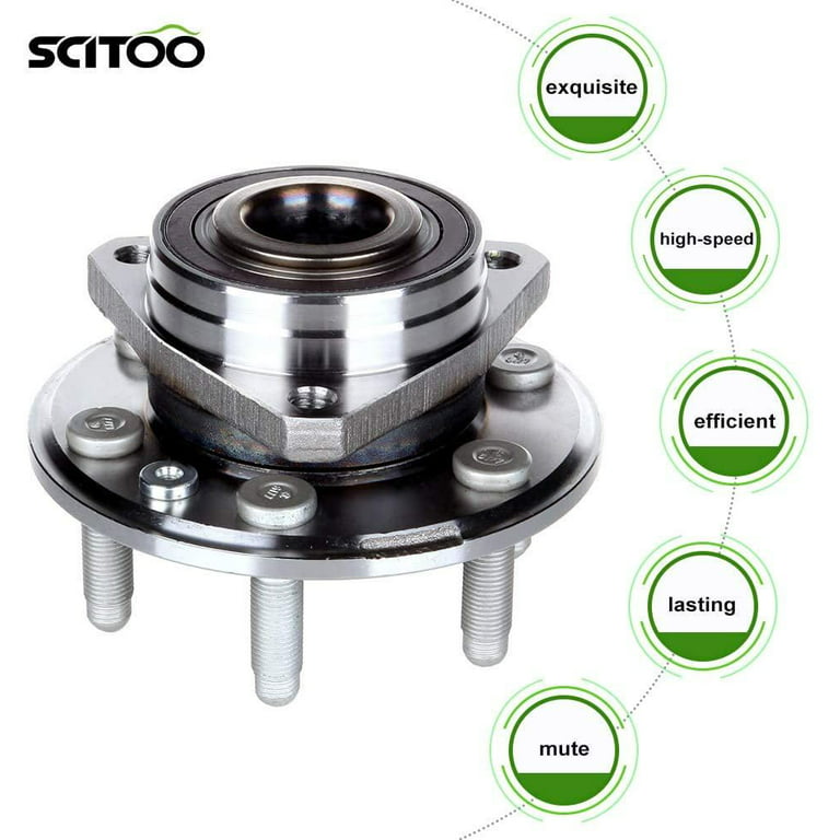 SCITOO Wheel Bearing and Hub Assembly Set 1 Pack Fits 2010-2016 For  Cadillac SRX Front/Rear Hub Bearing With 6 Lugs 513289