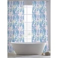 thumbnail image 5 of Sheer Curtains 84 Inches Long 2 Panels, Ocean Watercolor Seaweed Rod Pocket Curtain Voile Draperies, Blue Pink Sea Marine Life Light Filtering Window Treatment for Living Room Kitchen Bedroom, 5 of 8