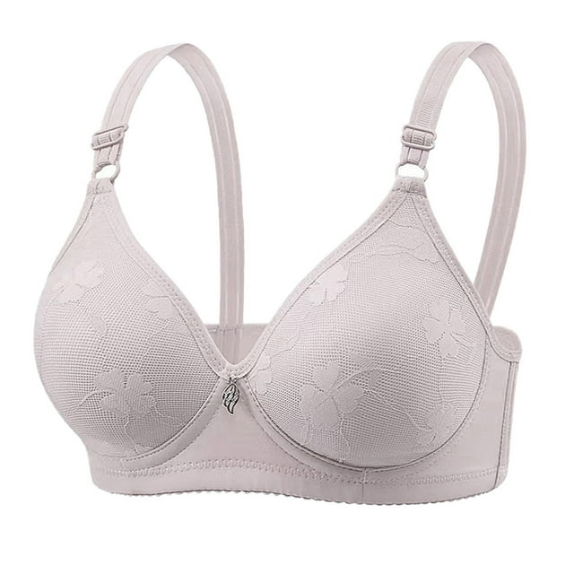 Abcnature Full Coverage Bras for Women Elderly Bras without Steel Rings Plus Size Underwear Front Button Style Bras