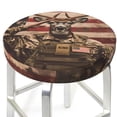 thumbnail image 3 of Lsque Patriotic Deer Soldier Salute Pattern Round Bar chair cushion covers Velvet Fabric Premium Comfort Protects from Scratches and Stains for 14-17 Inch Chair-12 inch, 3 of 7