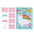 thumbnail image 2 of Alpaca Themed Game Poster Kids Pin the Tail on the Llama Game Sticker Children Eye Patch Party Decals Birthday Party Favor Supplies Decoration, 2 of 4