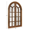 thumbnail image 5 of Kate and Laurel Boldmere Rustic Windowpane Arch Mirror, 28 x 44, Rustic Brown, Farmhouse Window Mirror for Wall, 5 of 10