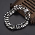 thumbnail image 4 of QQTDFG 9mm-21mm Curb Cuban Rombo Link Bracelet Men Boy 316L Stainless Steel Chain Wrap-19mm-10inch or 25.4cm, 4 of 5