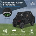 thumbnail image 6 of North East Harbor 600D All-Weather Outdoor Storage UTV Covers, 2 Seater,  Fits Up to 120" L Roll Cage, Windproof & Waterproof, with Heavy-Duty Straps & Tension Panels, Black with Reflective Strips, 6 of 7
