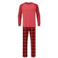 thumbnail image 5 of Tnhcen Men's Pajama Sets, Long Sleeve Raglan Neck Sleepwear, Contrast Color Block, Plaid Flannel Lounge Pants, 2-Piece Loungewear for Men Comfort Wear, Home Clothes, S-3XL Plus Size, 5 of 7