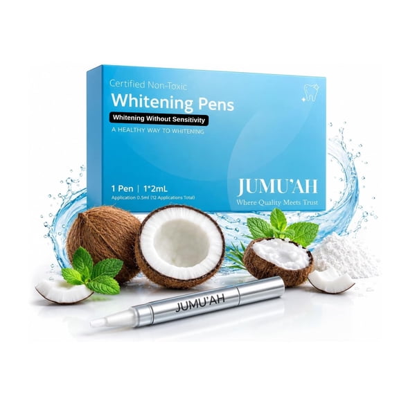 Jumu’ah Teeth Whitening Pen – 2ml Whitening Gel Pen – Helps Reduce Surface Stains from Coffee, Tea & Wine – At-Home Oral Care – Mint Flavor (Pack of 1)