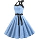 thumbnail image 1 of Vestidos para mujer Vestidos casuales Moda A Line Flare Vestido vintage Halter BowKnot Prom Swing Manga corta Polka Dot Printing Party Dress Odeerbi ODB-5, 1 of 8