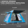 thumbnail image 3 of 3-4 Person Camping Tent Auto Instant Canopy Pop Up Tent Rainproof Foldable Tent, 3 of 8