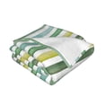 thumbnail image 3 of YFYANG Lightweight Warm Flannel Blanket, Vintage Green Watercolor Stripes Throw Blanket for Bed, Sofa, Travel, Camping, 50"x40", 3 of 7