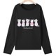 thumbnail image 4 of Moda mujer primavera otoño impreso manga larga cuello redondo Casual Tee Tops Pompotops FGAJ1521, 4 of 5