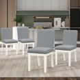 thumbnail image 5 of Upholstered Dining Chairs Set of 4, Linen Fabric Kitchen Dining Room Chairs with Wood Legs for Living Room, Bedroom, Grey, 5 of 11