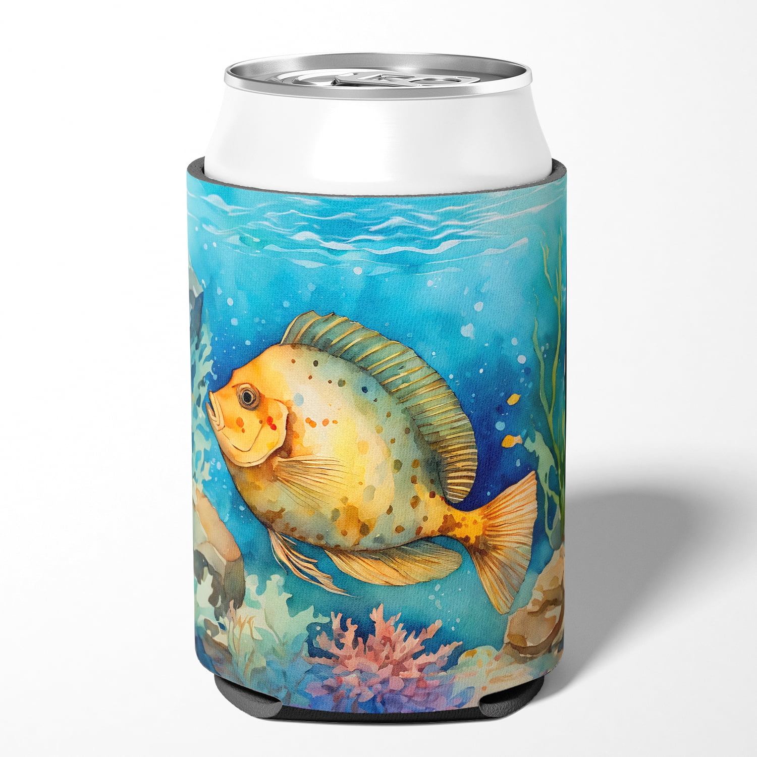 Flounder Can or Bottle Hugger 3 in x 5 in