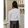 thumbnail image 3 of Asymmetrical Neck Draped Blouse, 3 of 6