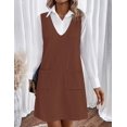 thumbnail image 3 of Zeagoo Fall Dresses for Women 2025 Sleeveless Leopard Vest Dresses with Pockets V Neck Knit Sweater Vest Dress Business Casual Pullover Sweater, 3 of 6