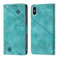 thumbnail image 2 of Feishell for Apple iPhone XS Max 6.5 inch Wallet Case with Wrist Strap,Flip Cover with Embossed Pattern PU Leather Kickstand Credit Card Slots Magnetic Clasp Folio Purse Phone Case,Green, 2 of 7