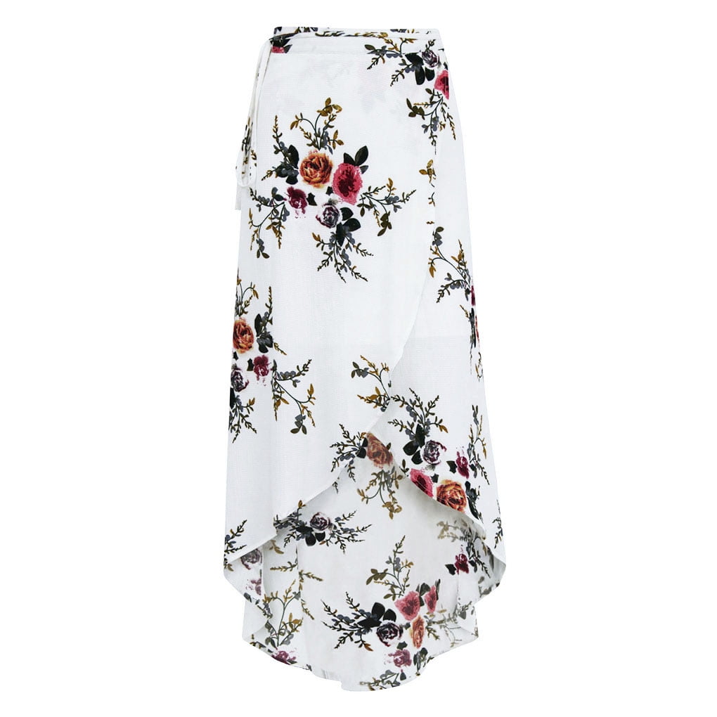 Floral Print Chiffon Long Skirts Women Maxi Skirt women's chiffon