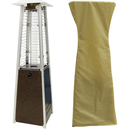 Hanover Mini Pyramid Tabletop Propane Patio Heater In Hammered Hanover Mini Pyramid Tabletop Propane Patio Heater In Hammered Bronze With Weather Protective Cover