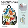 thumbnail image 5 of Cute Dinosaur Pattern Backpack Backpack for School,Cute School Bag,Schoolbag with Adjustable Shoulder Straps & Padded Back,13.8"x11.4"x6", 5 of 6