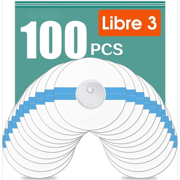 100 Pack Freestyle Sensor Covers for Libre 3, Waterproof Adhesive Patches, Waterproof Adhesive Transparent Tape