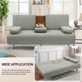 thumbnail image 6 of Sanmadrola 4-Piece Waterproof Futon Couch Covers Sofa Bed Cover Anti-Slip Furniture Protector with Removable Armrests Covers and Cup Holders Cover, Quilted Convertible Folding Slipcover, Light Gray, 6 of 10