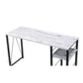thumbnail image 2 of 2 Tier Shelf Desk For Home In Antique White & Black With Metal Construction Element Rectangular Shelves Finish And Base, 2 of 3