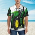 thumbnail image 2 of Honeii big farm tractor Print Men’s Hawaiian Shirt,Classic Button-Down Short Sleeve Shirt, for Beach, Vacation, and Outdoor Activities,Large, 2 of 7