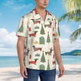 thumbnail image 3 of Balery Christmas Dachshund Dog Camisas hawaianas de manga corta para hombre, camisas playeras de corte holgado, camisas de vacaciones con botones,Small, 3 of 7