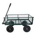 thumbnail image 5 of Heavy Duty Steel Garden Cart Make It Easier to Transport Firewood,Bears 550 lbs,with 180 Degree Steering Range Handle Control and 10 Inches Pneum,for Outdoor,Garden and Beach,Green, 5 of 7