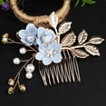 thumbnail image 1 of Peineta de hojas doradas, accesorio para el cabello, accesorio para el cabello hecho a mano, peine con flores insertadas, accesorio para el cabello, accesorios para novias, 1 of 6