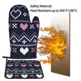 thumbnail image 5 of Gaeub Pixel Heart Winter Print Oven Mitts and Pot Holders Sets of 2,Heat Resistant Pad,Cooking Gloves, for Baking BBQ Home Decor, 5 of 7