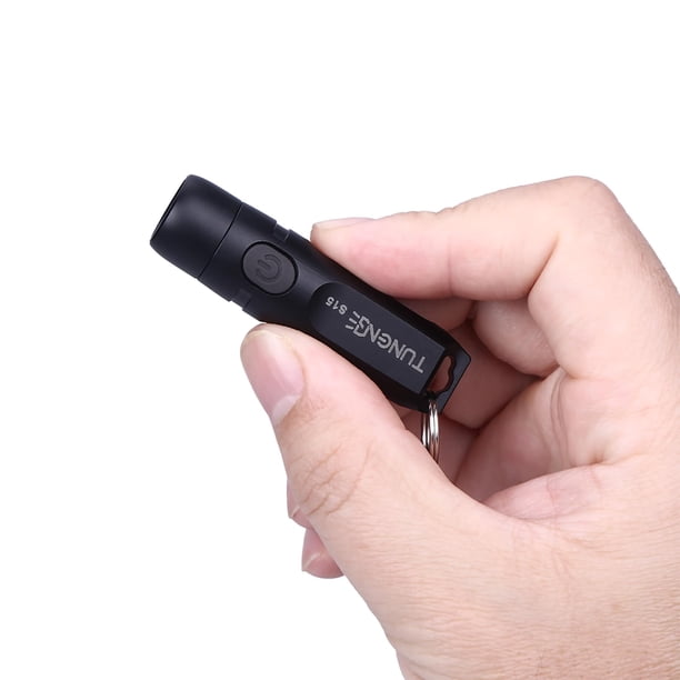 Llavero con linterna TUNENGE, recargable, 650 lúmenes, color negro