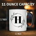 thumbnail image 2 of Floral Monogram H Mug - Botanical Letter H Coffee or Tea Mug, Custom Initial H Mug, Personalized Gift, Elegant Monogram Cup - 11 Ounce Black Rim Handle Novelty Coffee Cup - WMUG0358-Black Rim, 2 of 5