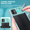 thumbnail image 3 of Phone Case for Samsung Galaxy A04e with Tempered Glass Screen Protector Cover and Camera Cover Slide 360 Full Body Protection Slim Clear Bumper Cell Accessories AO4e A 04e Women Men Sky Blue, 3 of 12