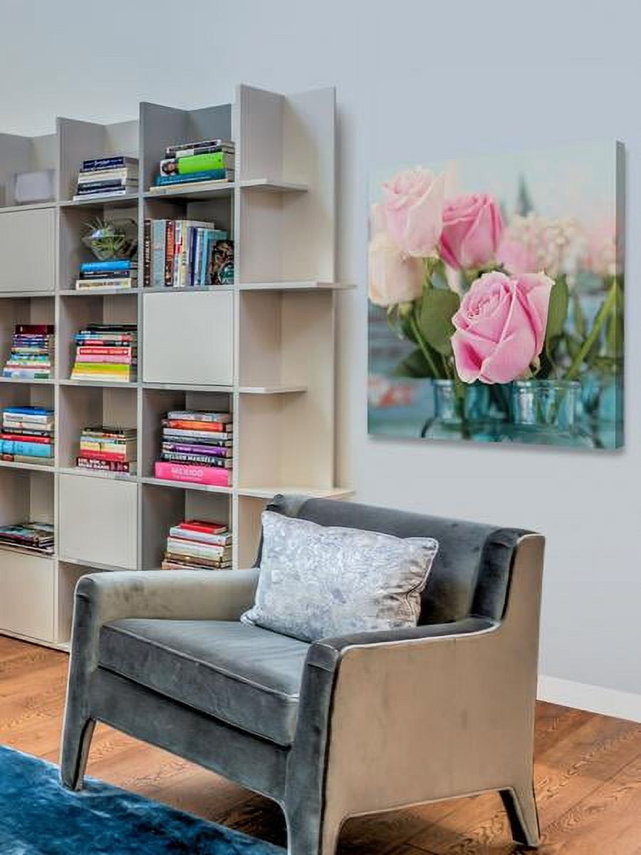 "Pink Roses" Painting Print on Wrapped Canvas