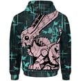 thumbnail image 4 of Sudadera con capucha de otoño para hombre, holgada, informal, con estampado gráfico de DJ Cat y conejo mecánico, sudadera con capucha, ropa urbana Harajuku, 4 of 4