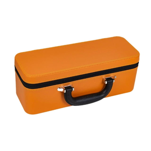 Tachiuwa Bangle Box PU Leather Portable Handle Shows Fashionable Bracelet Storage Box Orange