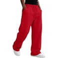 thumbnail image 4 of Resicozy Baggy Sweatpants Men Wide Leg Sweats Pants Drawstring Elastic Waist Loose Y2K Joggers with Pockets Red 2XL, 4 of 7