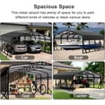 thumbnail image 4 of Sylviera 20x20ft Heavy-Duty Metal Carport, Outdoor Car Port Canopy with Reinforced Iron Frame, All-Weather Shelter for Cars, Trucks & Boats, Easy Assembly, 4 of 8