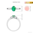 thumbnail image 4 of ANGARA Natural Solitaire Emerald Split Shank Engagement Ring with Trio Diamonds in 14K White Gold for Women (Size-7x5mm) | May Birthstone, Anniversary, Jewelry Gift for Women | Natural Emerald Ring, 4 of 9