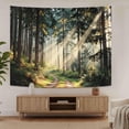 thumbnail image 4 of Serene Forest Wall Tapestry, Nature Scene Tapestries for Room Decor, Sunlit Forest Tapestry 90"x60", 4 of 6