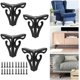 thumbnail image 1 of Set of 4 Modern Black Metal Furniture Legs Table Leg Replacement Sofa Legs, 1 of 5