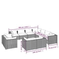 thumbnail image 5 of vidaXL 11 Piece Garden Lounge Set with Cushions Brown Poly Rattan, 5 of 5