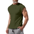 thumbnail image 2 of Men's Cap Sleeve Tank Tops Regular Fit Crew Neck Muscle T Shirts Causal Fitness Running Tees Basic Streetwear Tanks Army Green XXL, 2 of 6