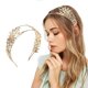 thumbnail image 2 of Elegant Leaves Shape Crown Greek Baroque Style Headband for Girls Model Fashion Performance Show Wedding Party Jewelry, 2 of 4