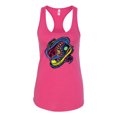 thumbnail image 2 of Wild Bobby, Colorful Sneakers Chucks Streetwear Ladies Racerback Tank Top, Raspberry, Small, 2 of 3